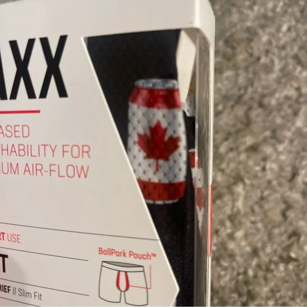 SAXX Men's Boxer Briefs with Beer Can and Maple Leaf Print